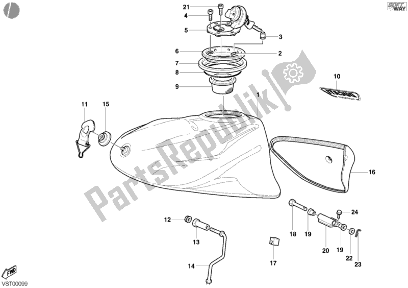 All parts for the Fuel Tank of the Ducati Supersport 750 SS 2002
